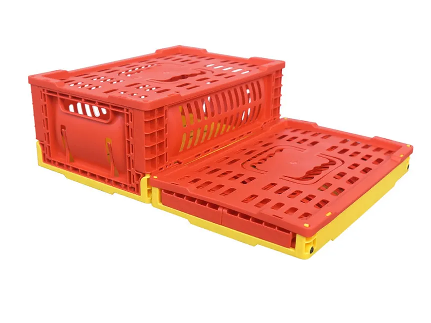 300*200*120MM  PP Warehouse Moving  collapsible Crate Recyclable Storage Box with Mesh Design Stackable  Plastic Basket on desk