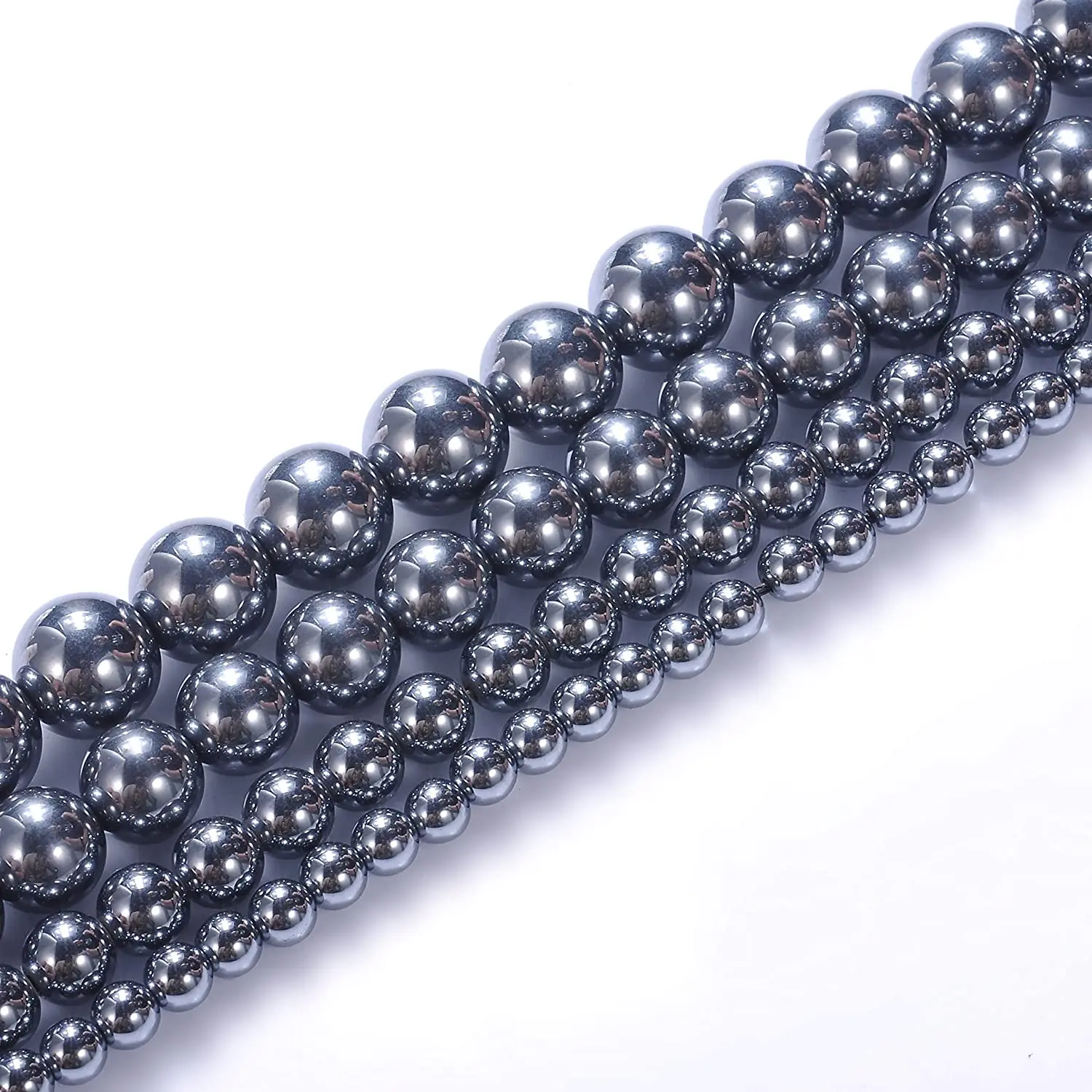 Natural Stone Beads 8mm Terahertz Beads Gemstone Round Loose Beads Crystal Energy Stone Healing Power for Jewelry Making DIY