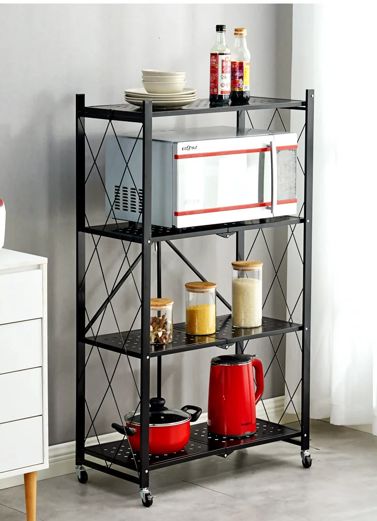 installation-free folding kitchen storage rack household