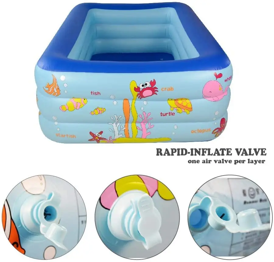 Inflatable Kiddie Pool Kiddie indoor or outdoor pool seaworld inflatable soft floor bathtub Ball pit pool