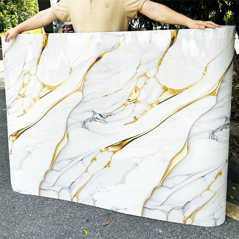 new arrivals high glossy golden bathroom peel and stick wall tile sticker wallpaper home decor foam Self Adhesive wall sheet