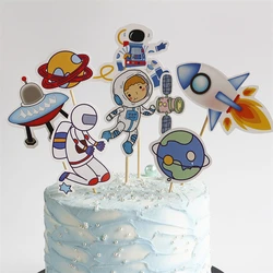 Star Cake Decoration Astronaut Cake Label Bakery Flag Dessert Stand Decoration Birthday Label Card