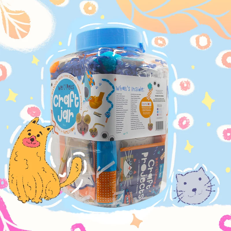 New Launch 2022 Endless Creativity And Art Colorful DIY Craft Toy Jar Set For Kids Pet Design