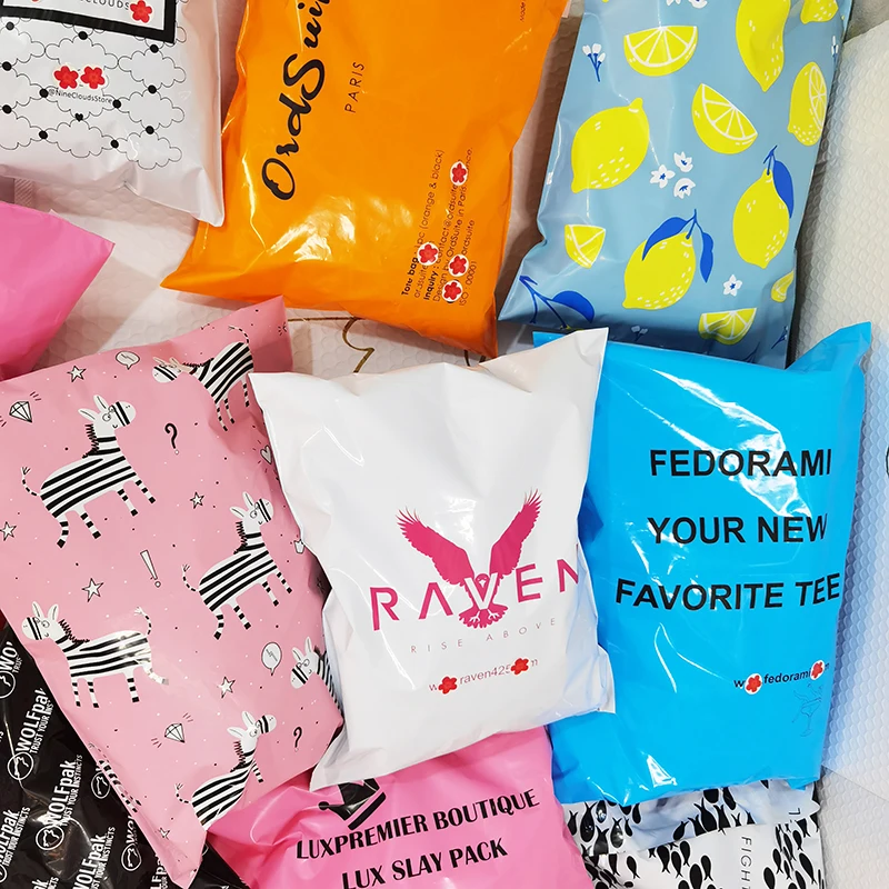 Custom Logo Clothing Poly Mailer Mailing Bags Courier Pouch Shipping Envelope Clothing Plastic Packaging Bags
