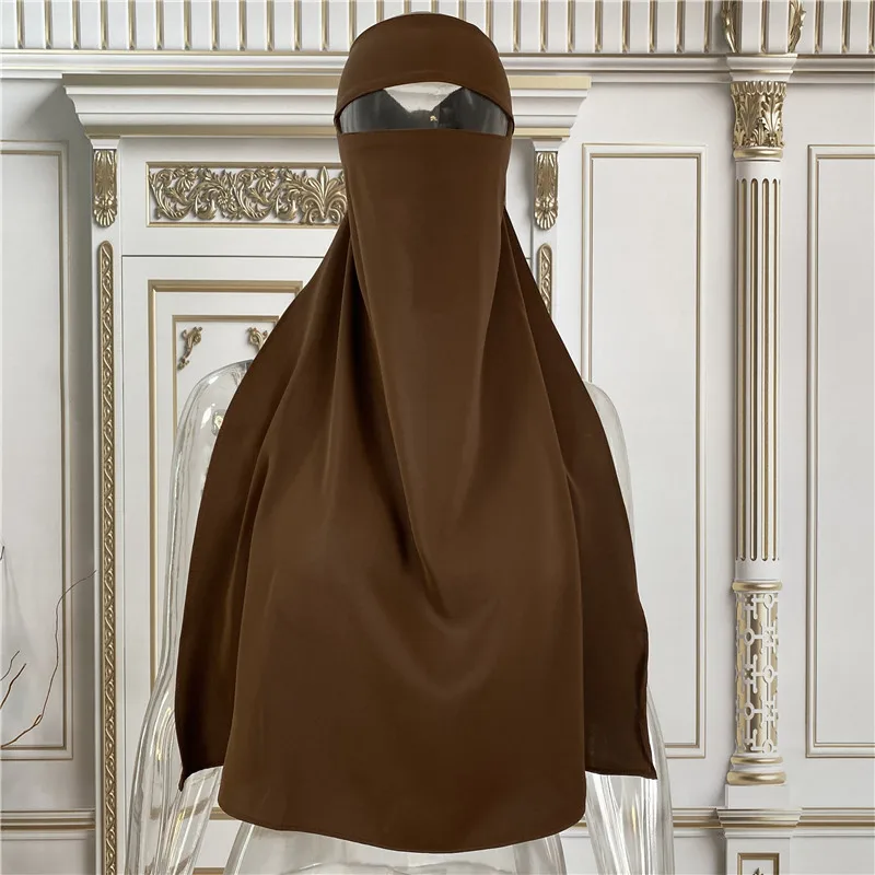 Hot Selling Niqab Islamic Clothing Nida Muslim Breathable One Layer Nida Face Veil Cover Saudi Prayer Khimar Hijab Niqab