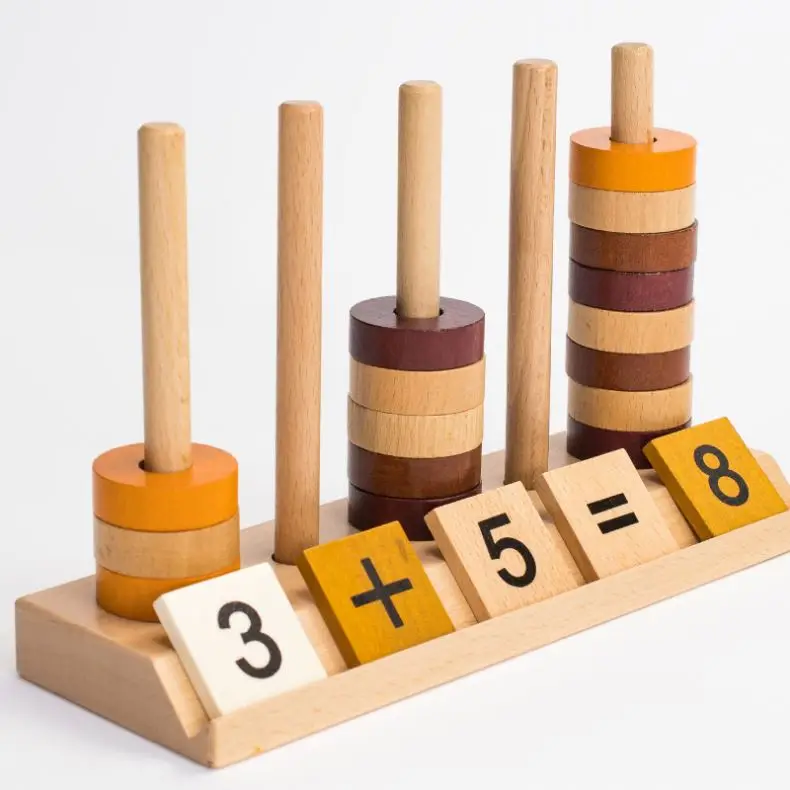 Wooden Montessori Counting Toys Kid Mathematics Math Abacus Number Blocks Color Classification Early Preschool Teaching Tool Toy