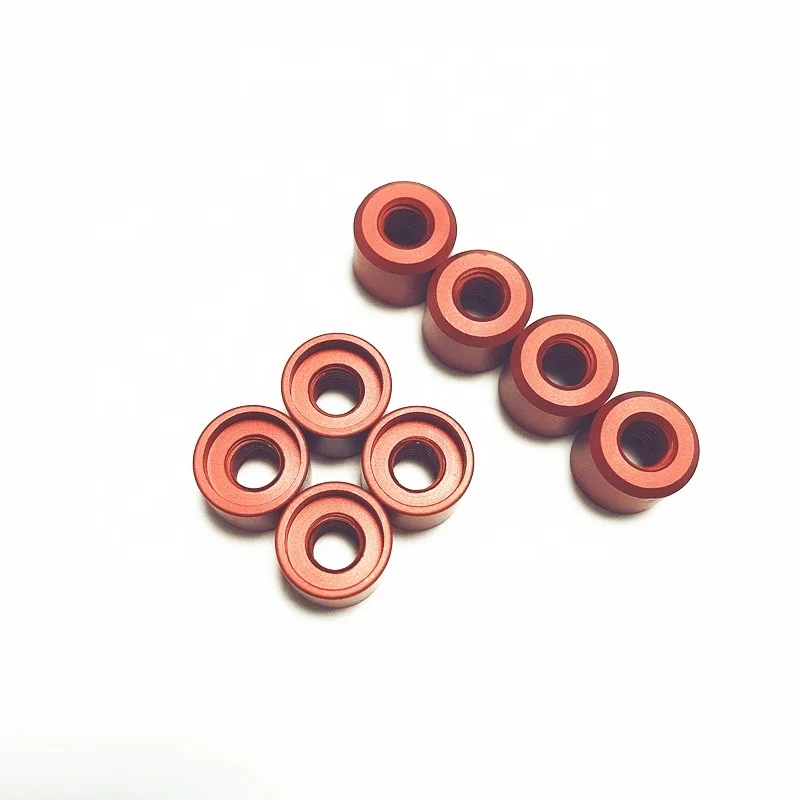 Oem Precision Red Anodized Aluminum Motorcycle Spare Customized Cnc Machining Bushing Parts