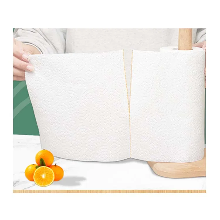 HC customized wood pulp glu kitchen paper towel roll for kitchen super absorbent papertowel