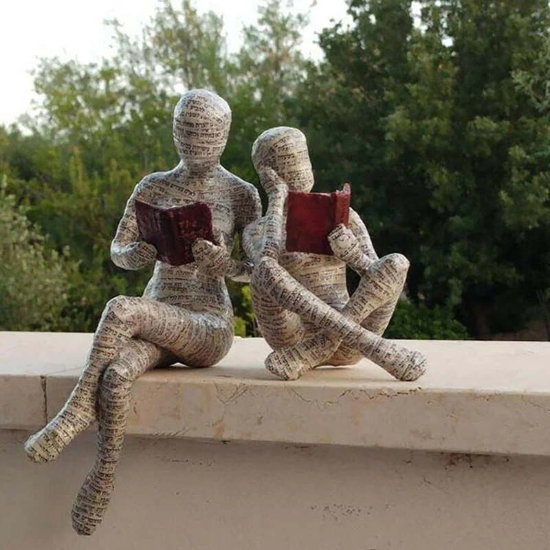 2023 Resin Reading Women Figurine Thinker Statue Abstract Decoration Living Room Office Bedroom Modern Home Room Decor
