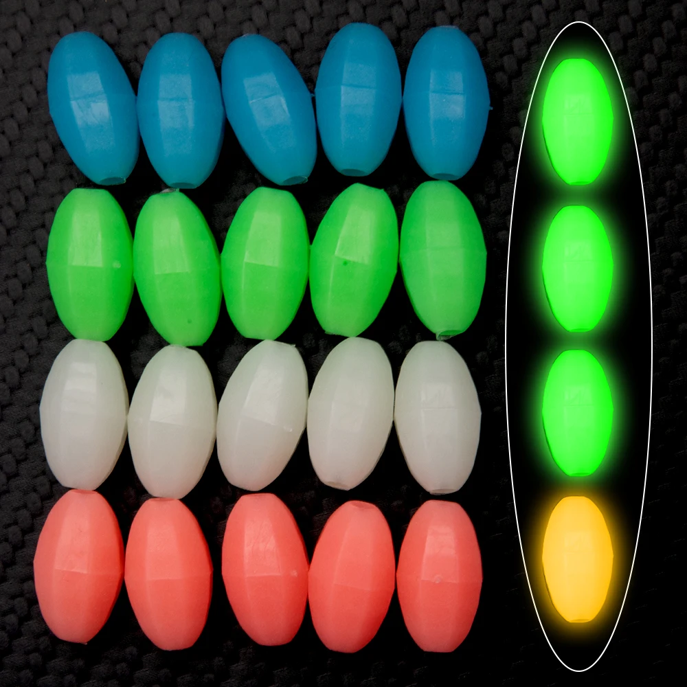 SUPERIORFISHING Fishing Lumo Glow Beads Luminous Round Soft Plastic Green Beads Fishing Accessory