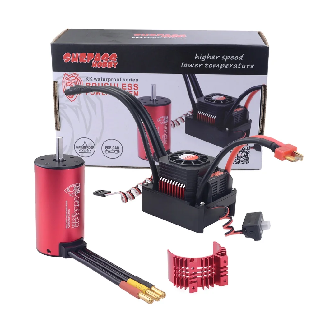 Радиоуправляемый 3670 2650kv бесщеточный двигатель с бесщеточным ESC 120A + крышка радиатора S1500M 15 кг сервопривод водонепроницаемый для 1/10 радиоуправляемого автомобиля