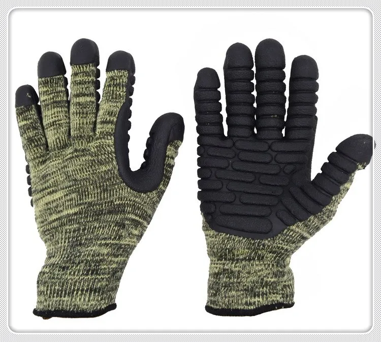 PRI Knitted Wrist Construction Anti Slip Vibration-Resistant Great Grip Dipped Nitirle Oil Gas Drilling Coated TPE Gloves