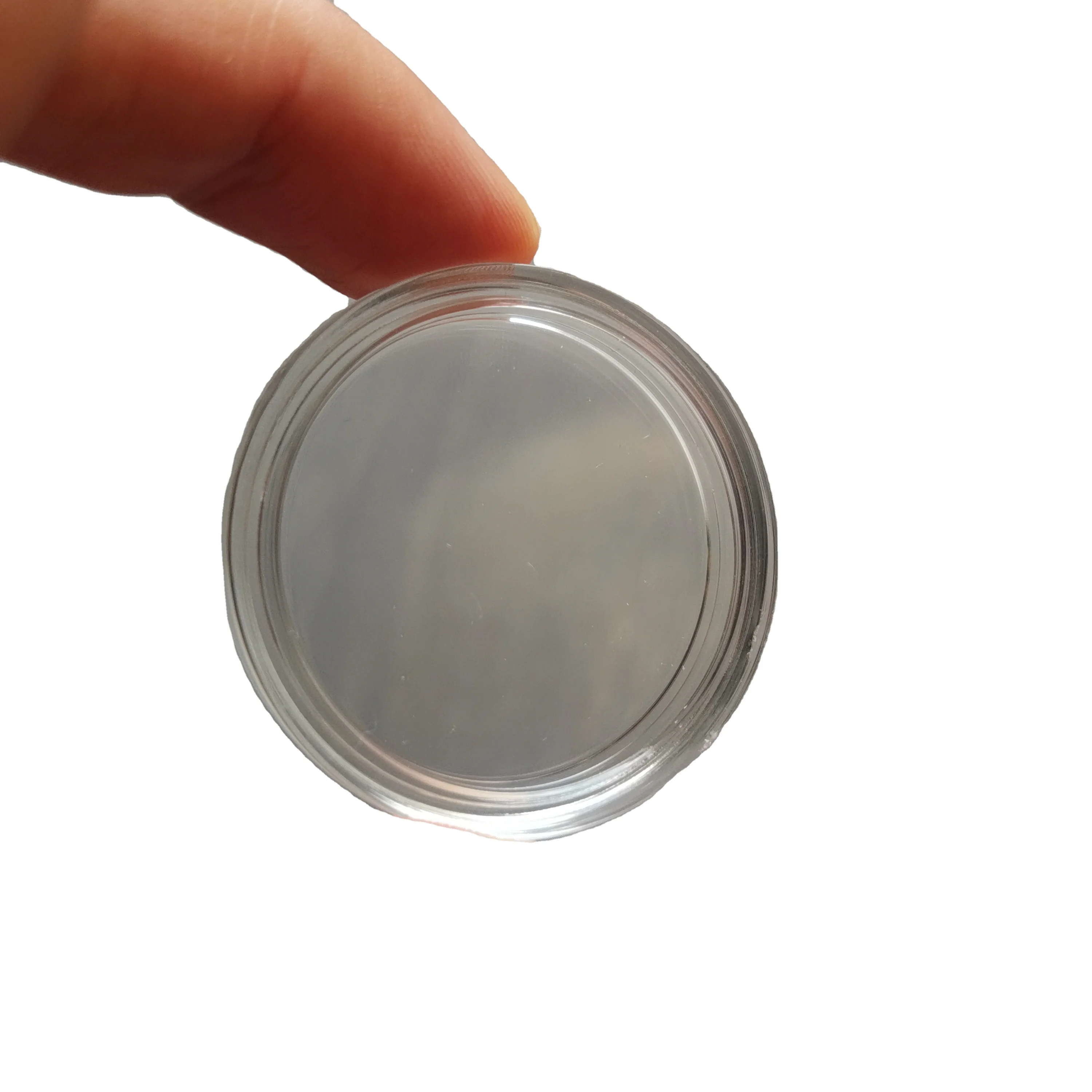 33mm Round Acrylic Coins Capsule  with flat lid