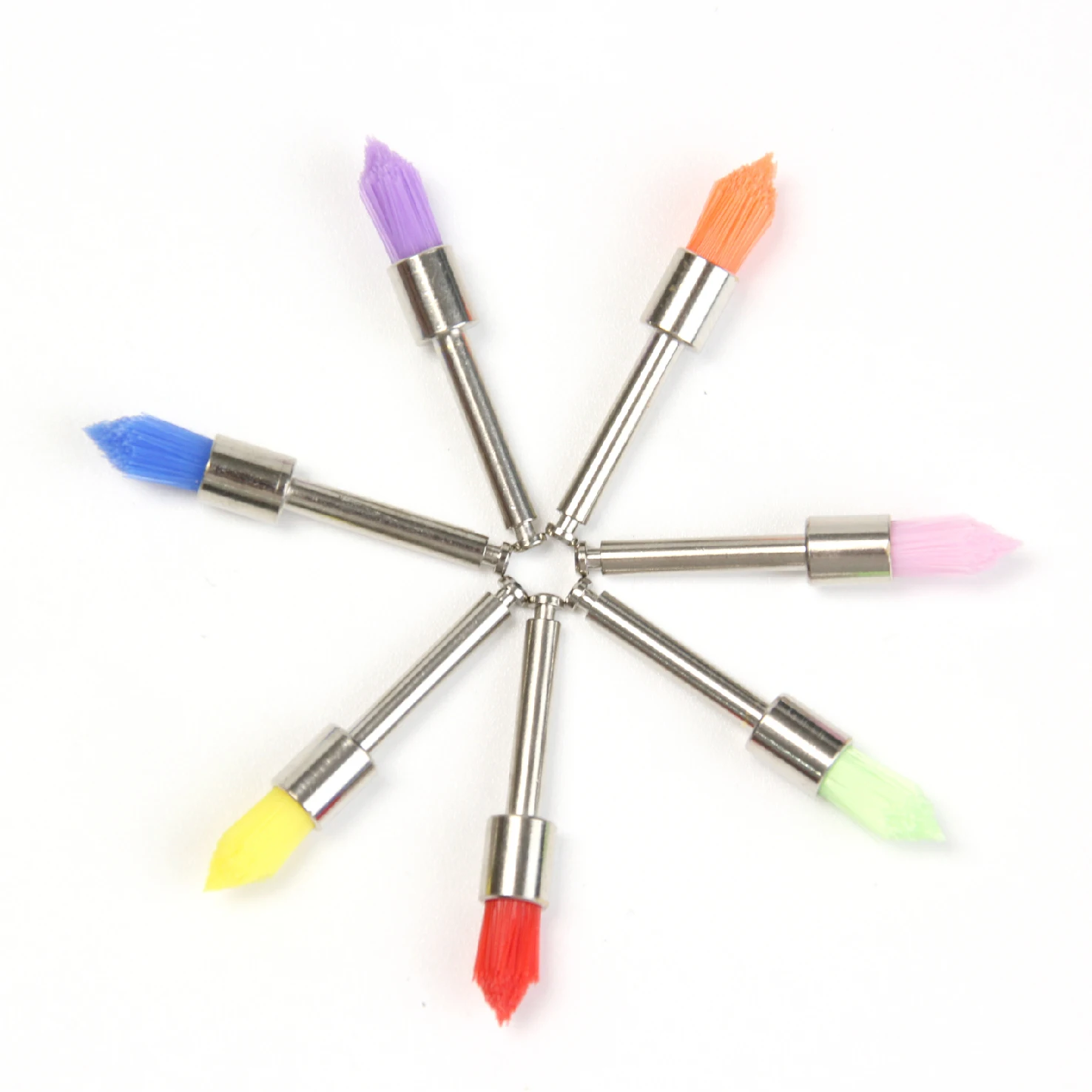 Chinese manufacturers wholesale colorful teeth polishing nylon brush styles for dental use