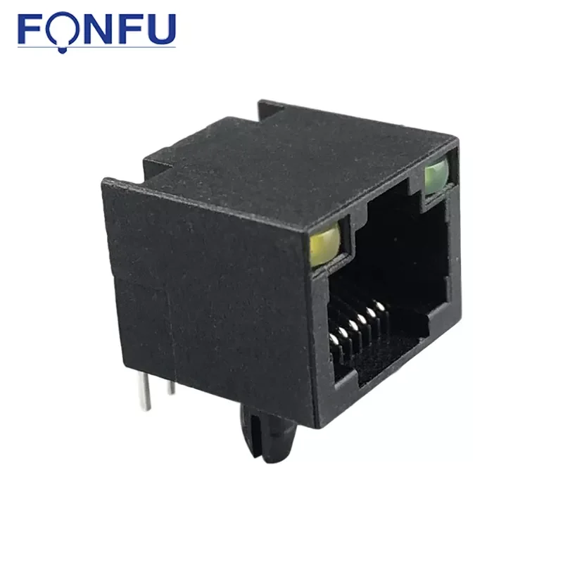 8P8C Ethernet RJ45 female Connector with light Without Shielded Modular Jack