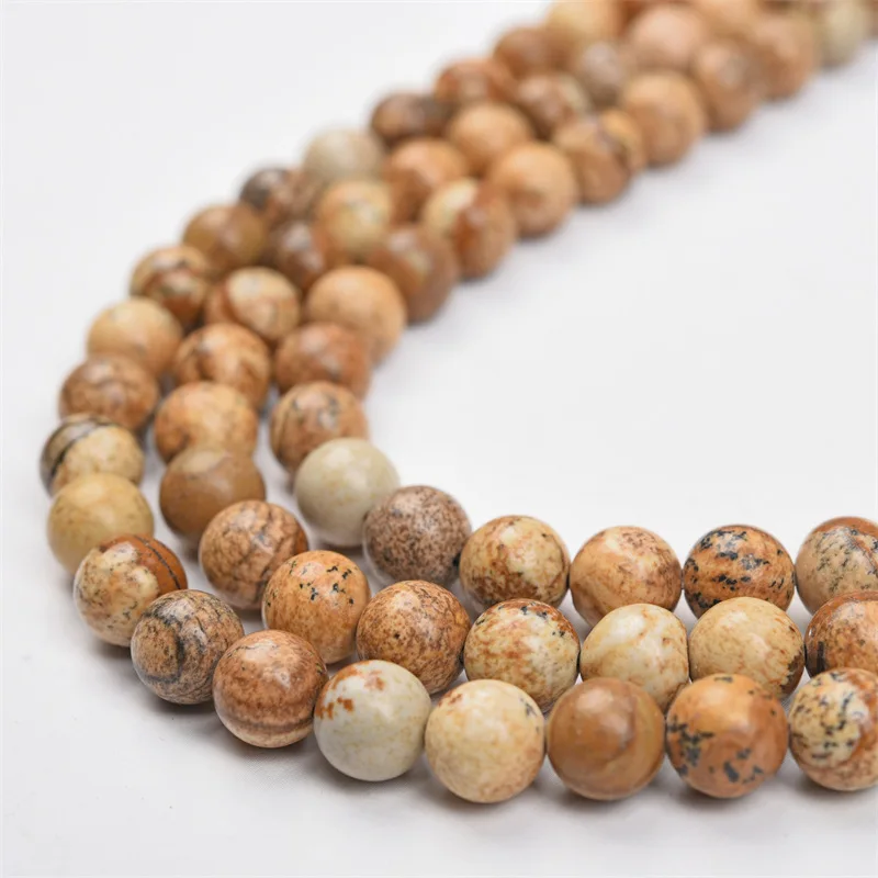 6mm Picture Jasper Beads Smooth Faceted Round 2mm 3mm 4mm 8mm 10mm 12mm