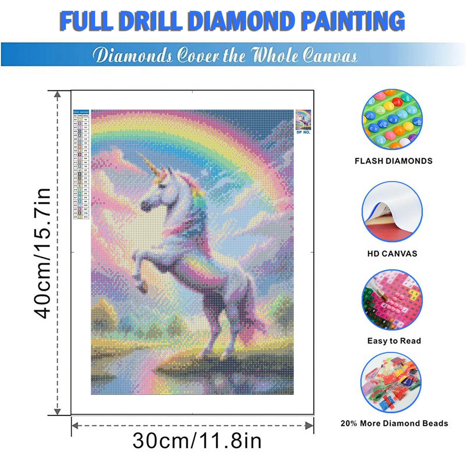 Gem Painting Accessories Tools Kits For Rainbows And Unicorns Diamond Art Painting DIY Full Drill Round 5D Diamond Painting Kit