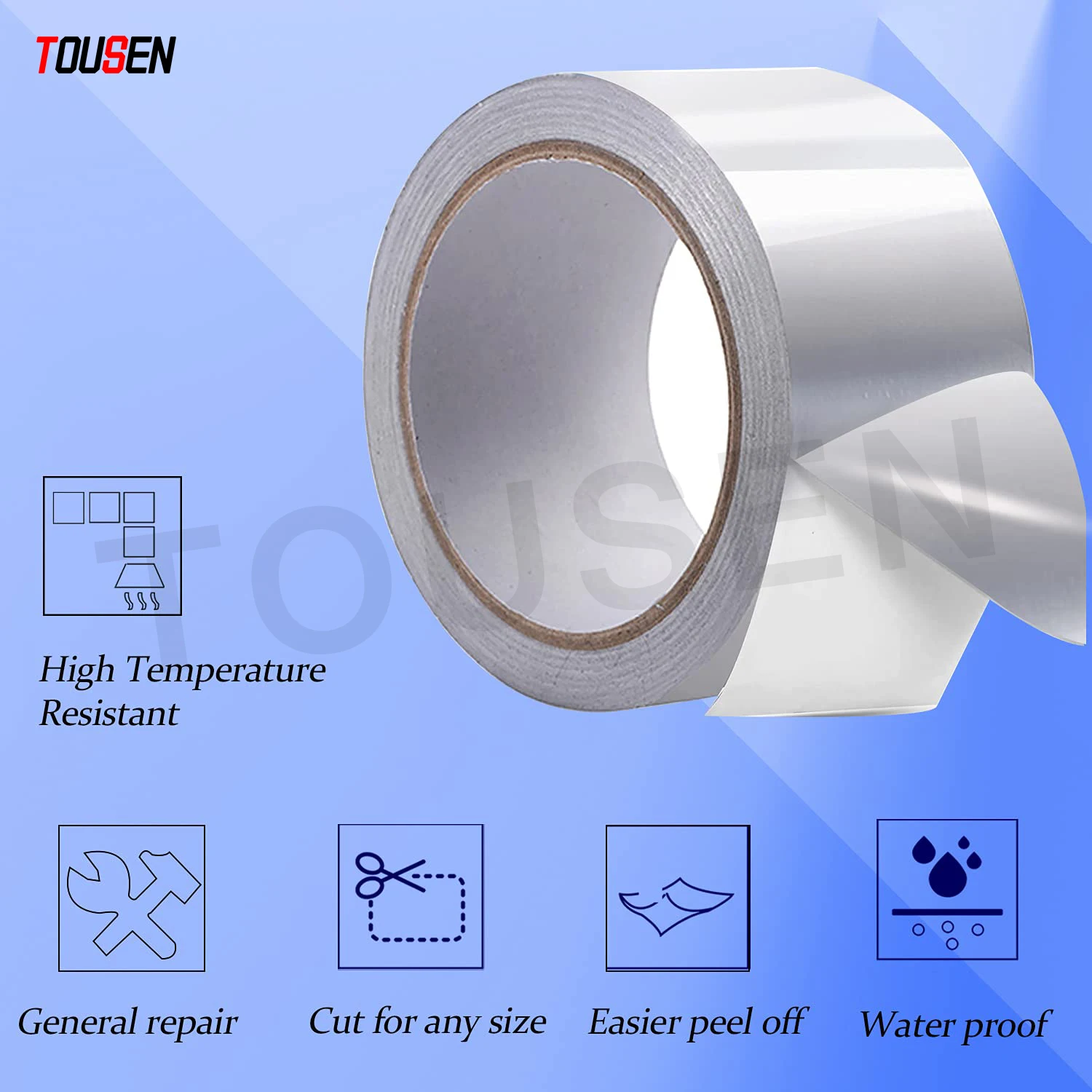 custom pressure sensitive adhesion anti rust waterproof aluminum tape Aluminum Air Duct Tape Aluminum foil adhesive tape