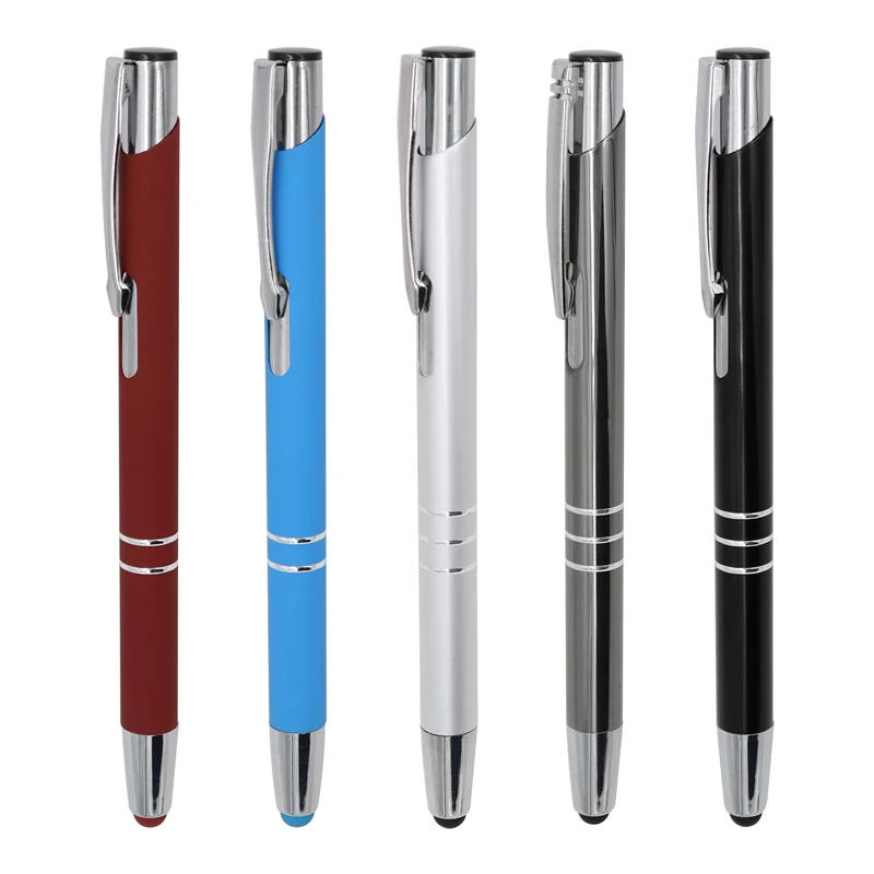 New 2 in 1 Touch Screen Ball Pen Aluminum Metal Ball Pens With Personalized Logo For Business Advertising Promotion Gifts
