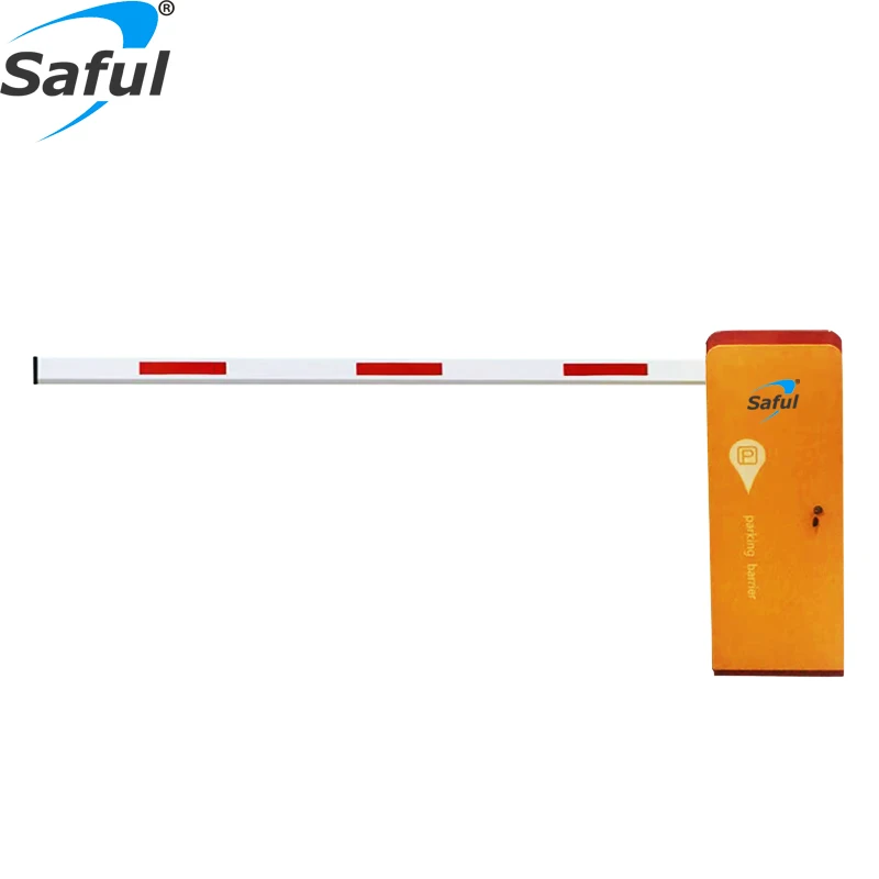 China Red Colour 6m Straight Arm AC110 To 240C Motor Automatic Parking Boom Barrier With 2 Remote Controllers