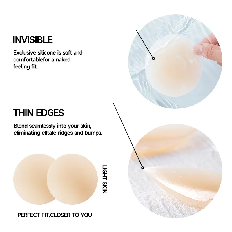 BREAK FREE FROM BRAS! Matte Finish Silicon Nipple Cover Invisible Pasties Nipple Cover silicone nipple cover for Women
