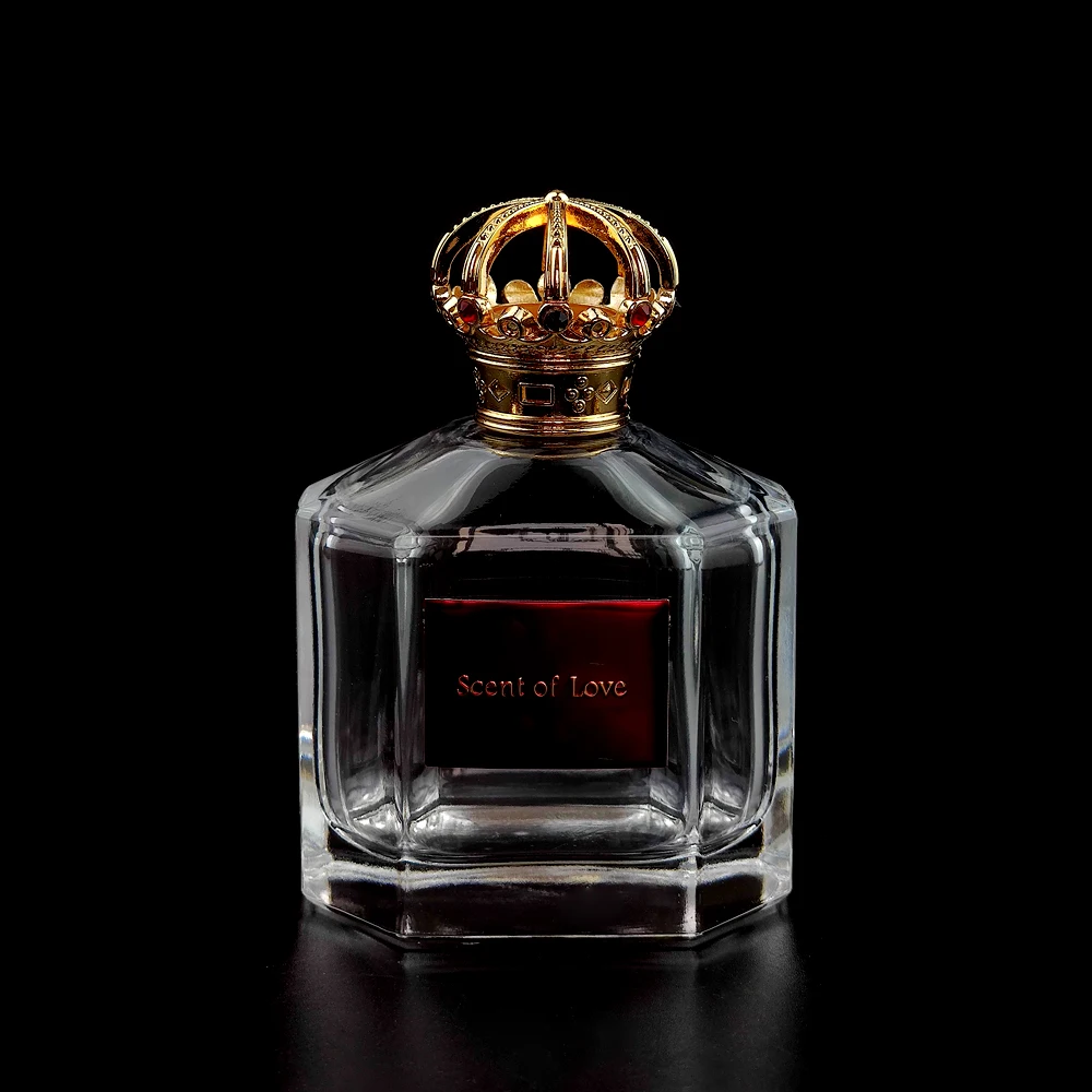 100 ml empty glass heavy weight special house shaped Saudi Arabia vintage luxury dubai perfume bottle and lid