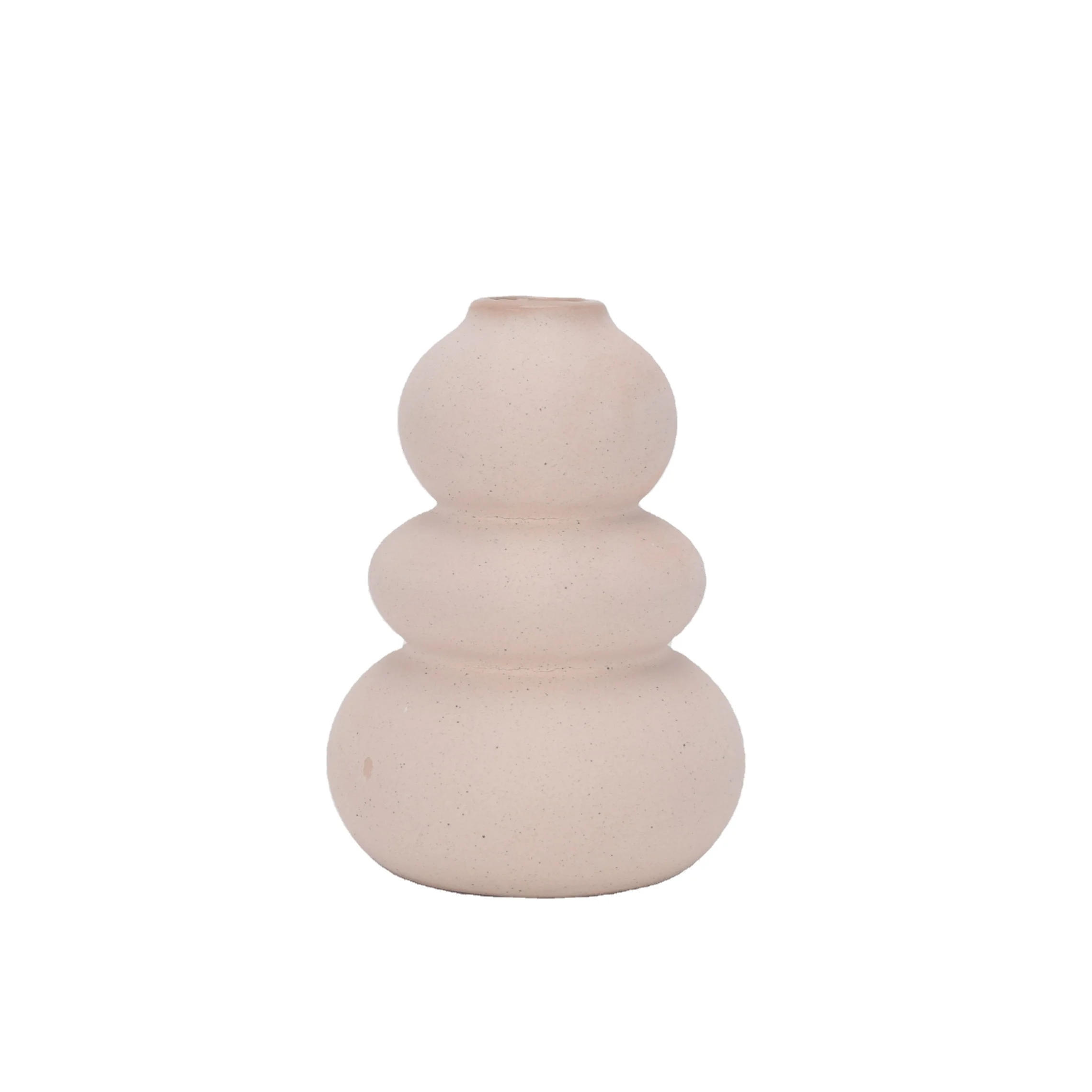 Small mini White Donut Vase Ceramic Vase For Pampas Grass Table Decorations