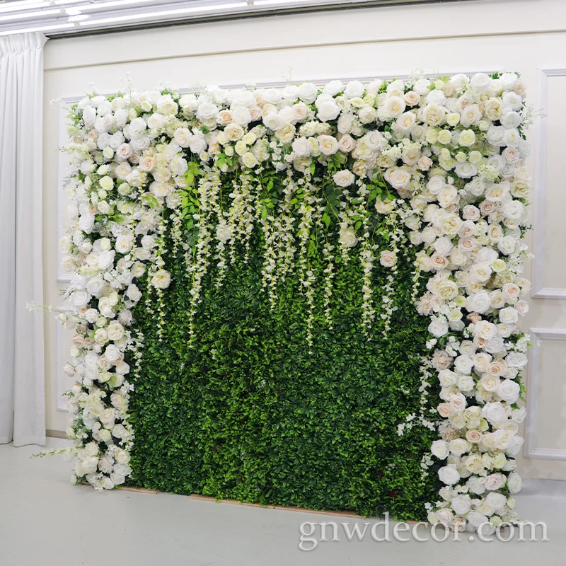 GNW Wholesale Flores Artificiais Floral Backdrop Restaurant Decoration Wedding Party Events Artificial Wall Flowers