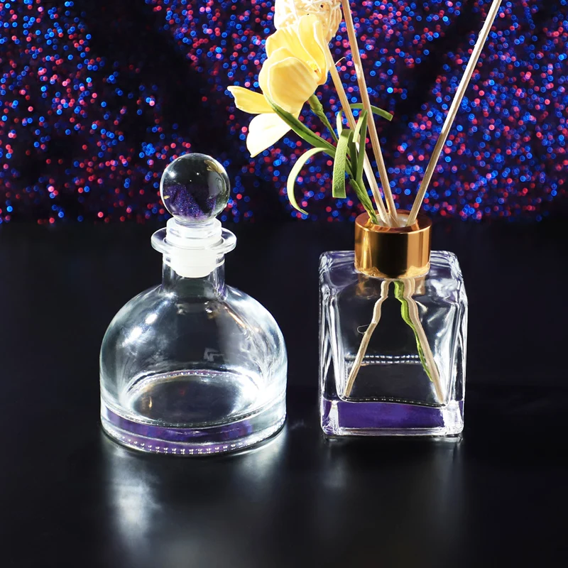 
Black Metal Cap Perfume Aroma Reed Diffuser Glass Bottle for Perfume Aroma Oil Reed Diffuser 