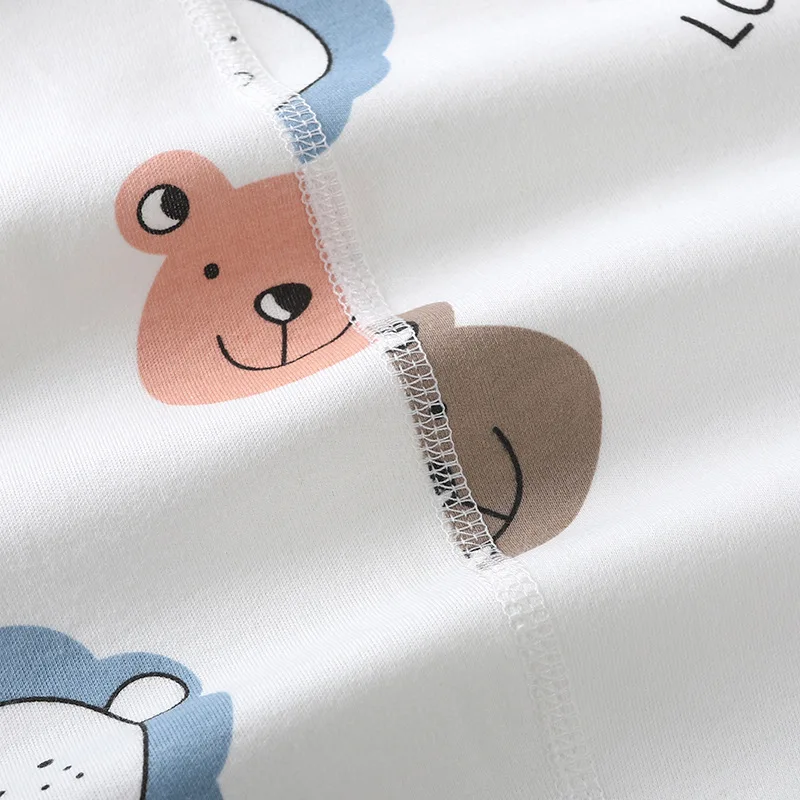 Spring and Autumn Newborn Long Sleeve Combed Cotton Printed Boneless Bodysuit