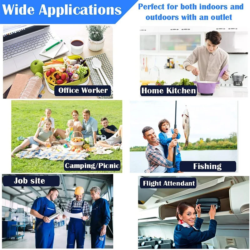 Portable Food Warmer for Adults Car USB Charge Mini Oven Personal Heated Lunch Bag