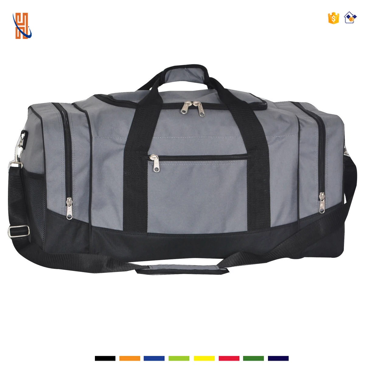 600 Denier Polyester Sport Gear Duffel Bag, Heavy Duty Multi Pocket Large Water-resistant Travel Duffel Bag