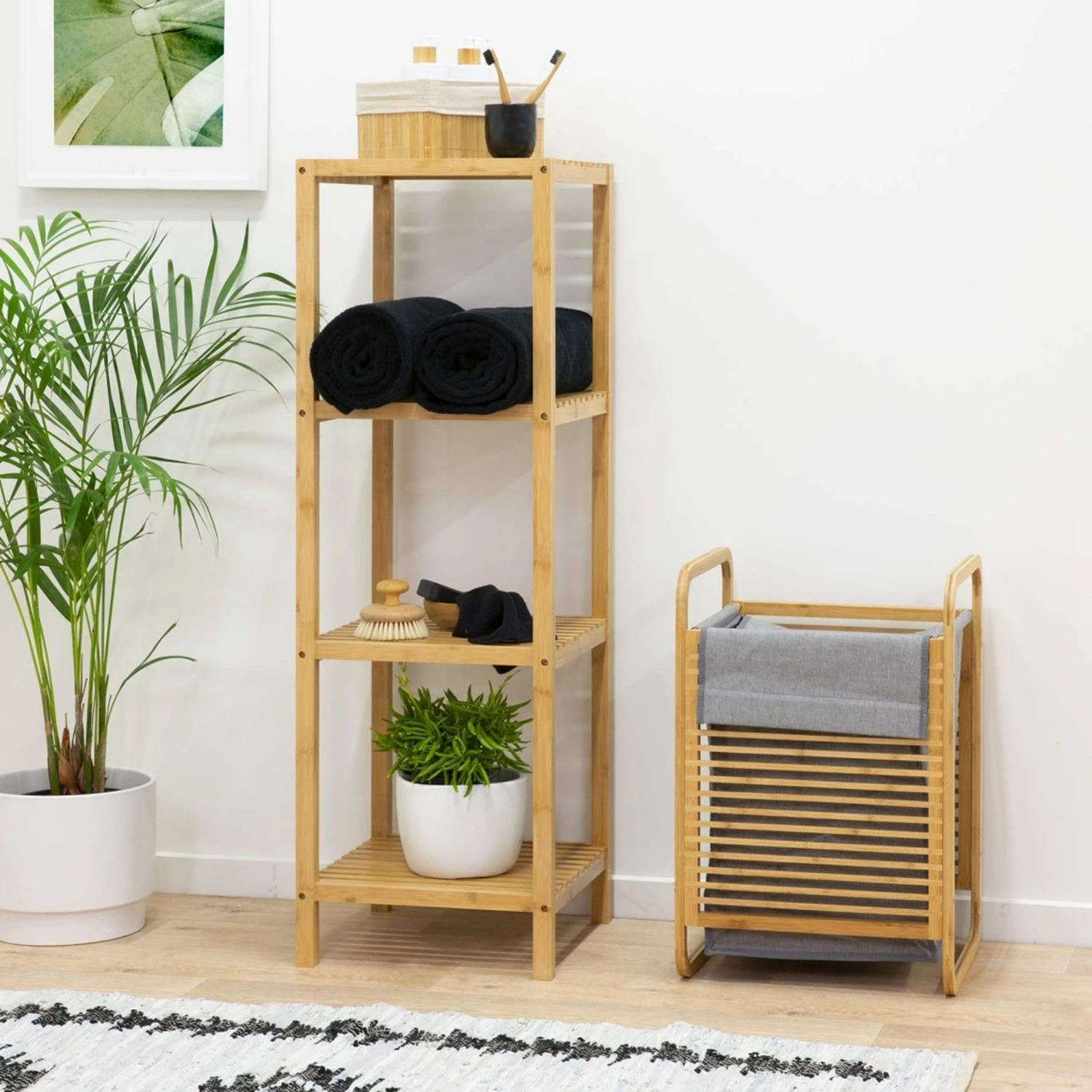 Aspire Wholesale 4 Layer Corner Ladder bamboo rack  Sale flower rack