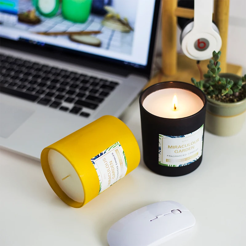 Luxury Rose Gold Candle Glass Container With Scented Candle Glass Candle Jar With Metal Lid Wholesale