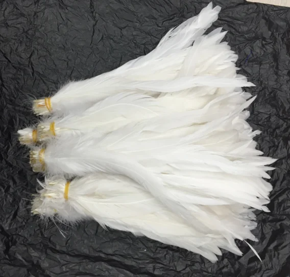 Wholesale top quality white natural 40-45cm rooster feather
