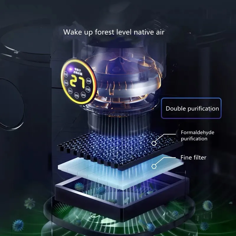 Brand New Wholesale Price 35 Inches Rectangle outlet Four Season Use Indoor Plasma Floor Air  Purifier Bladeless Tower Fan