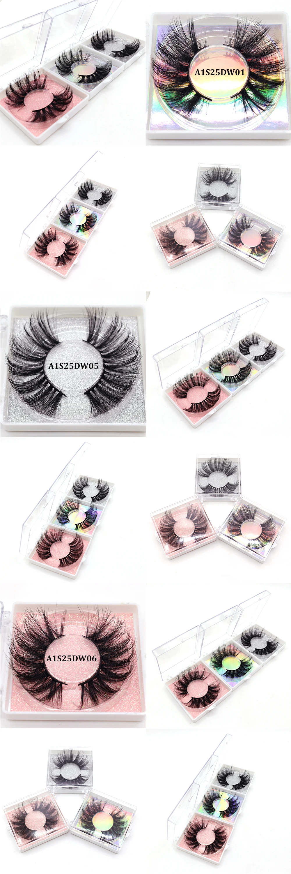 Abestyou dropshipping ready to ship 1pair Mink Lashes with box Natural false Eyelashes Makeup False Lashes In Bulk