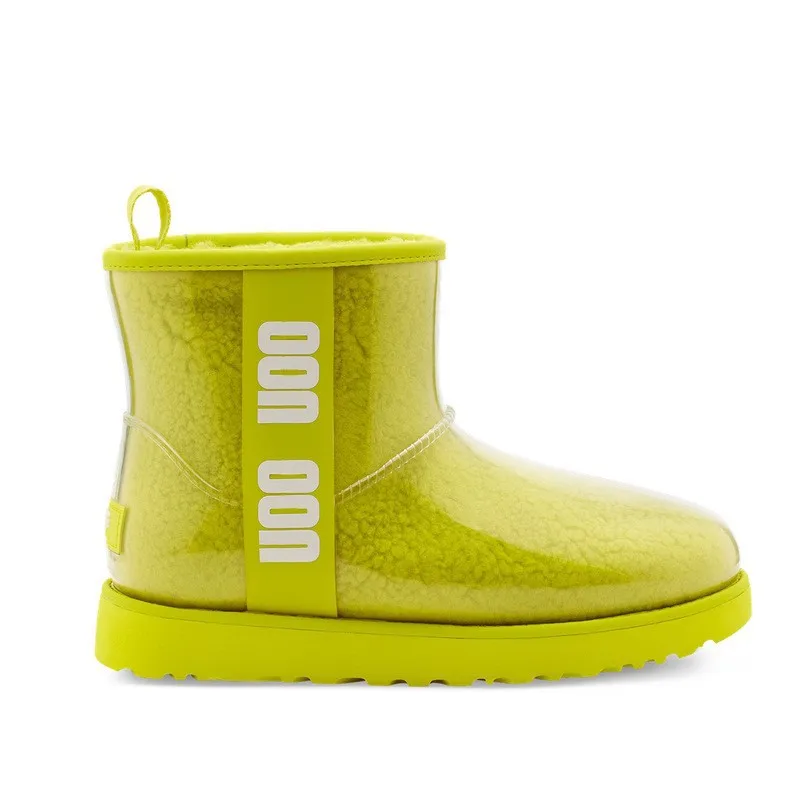 TX new factory direct winter waterproof transparent flat bottom candy colored jelly women snow rain boots