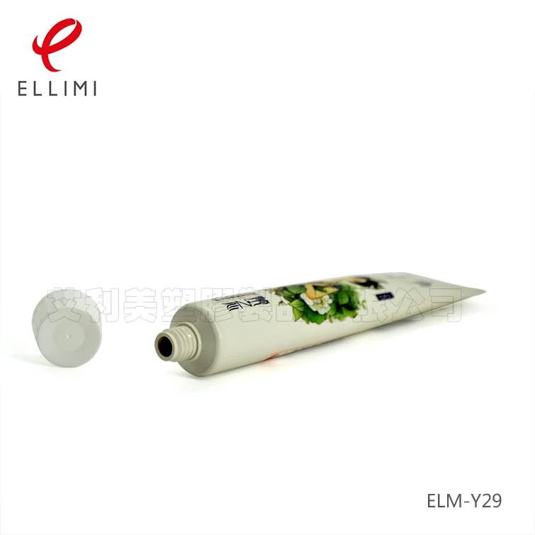 28mm Slanted Top Ribbed Cap Tube Soft Squeeze Packaging for Toothpaste Creams Lotions and Gel Containers