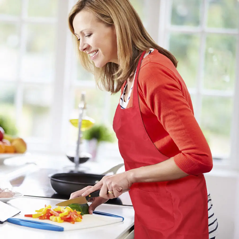 
Custom Logo Thicken Cotton Blend Sleeveless Apron Women Men Anti-wear Cooking Kitchen Bib Aprons With Pocket 