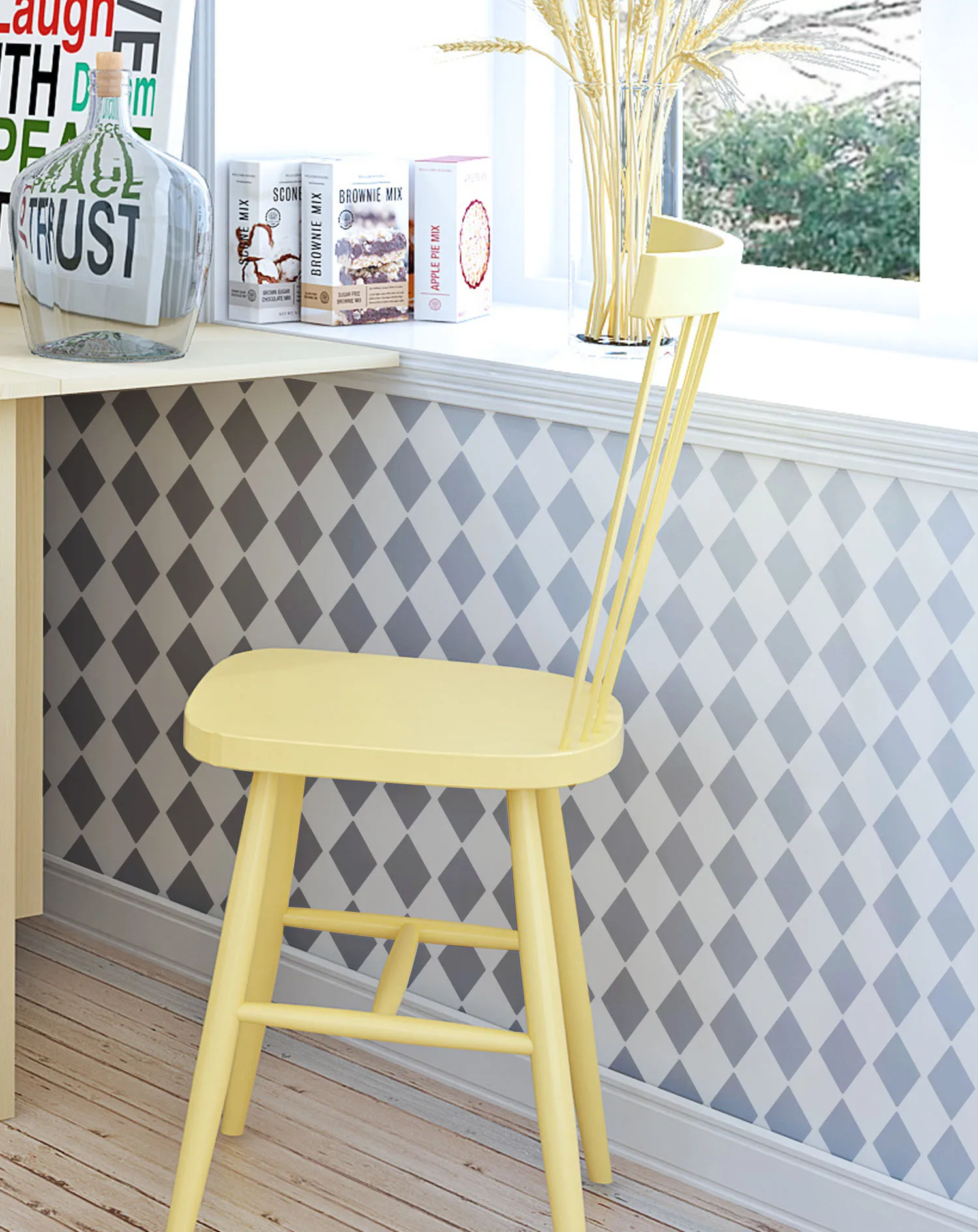 Large Wall Diamonds Stencil for Painting on Wall Floor Harlequin Template for Wall Decals & Wallpaper