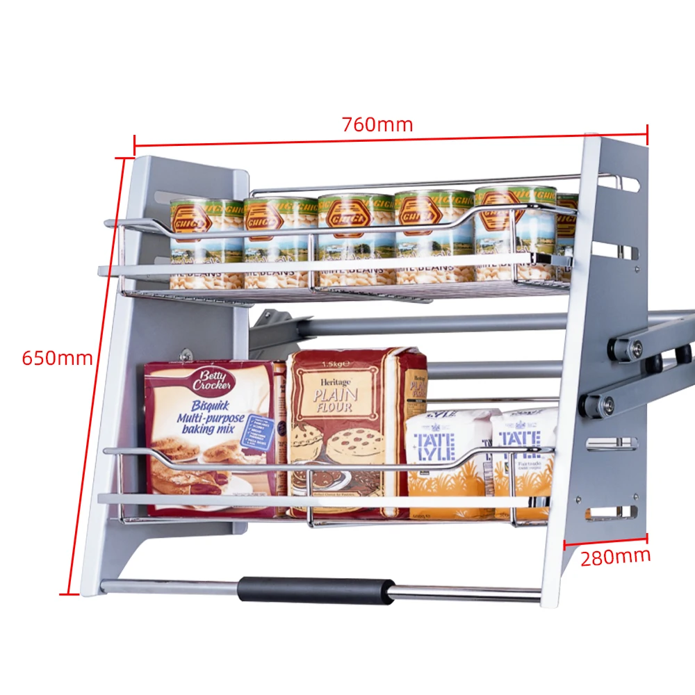 600mm 700mm 800mm 900mm kitchen cabinet stainless steel pull out down elevator basket