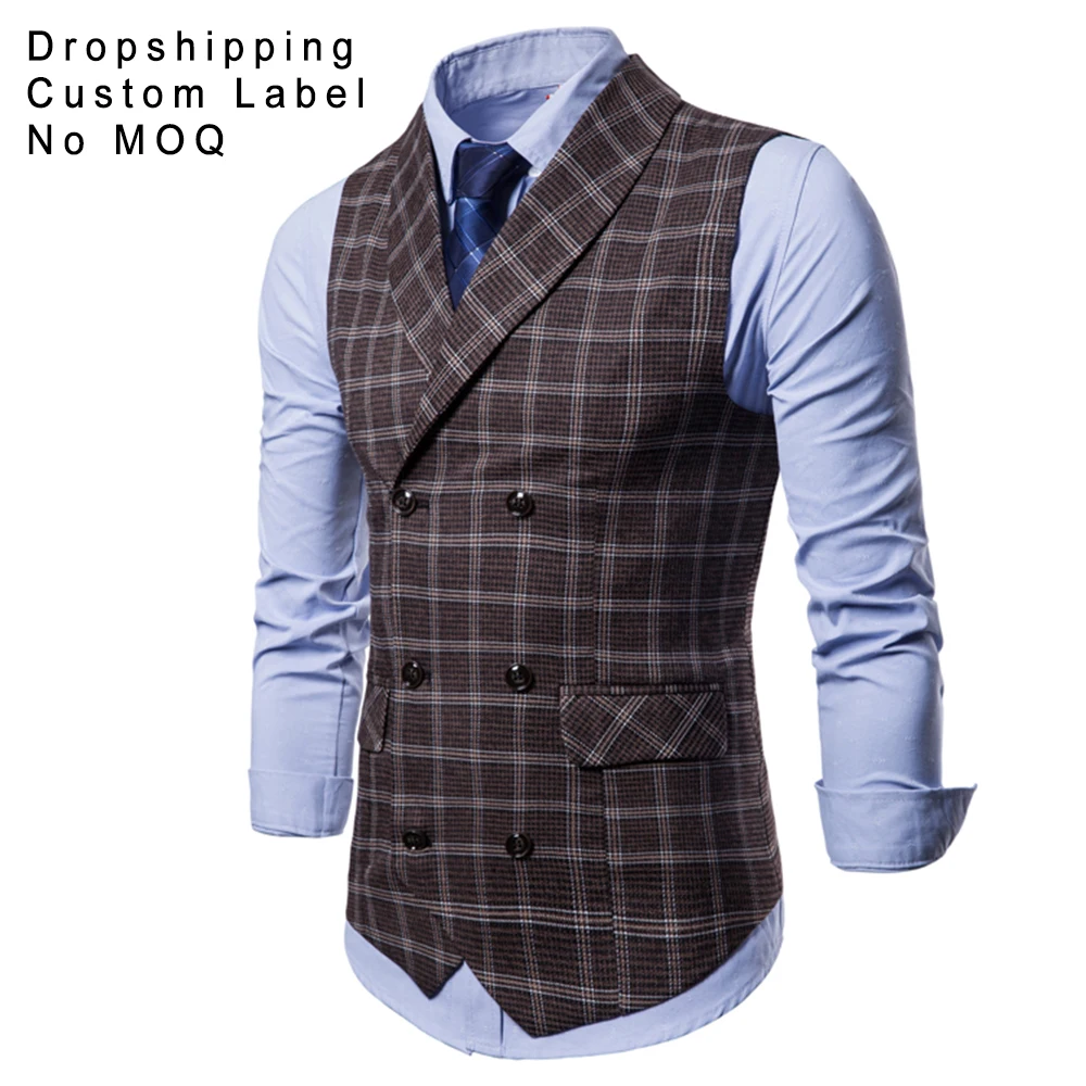 
Latest Waistcoat Design for Men Customised Mens Waistcoat Polyester Cotton COLLARLESS Breathable Anti-shrink OEM Service Plaid 