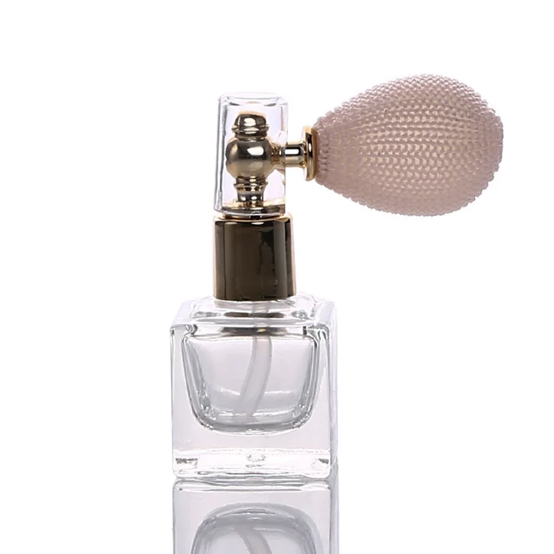 Square 10ml 12ml 15ml shimmering powder glitter powder spray pump air bulb spray Atomizer Bottle for Fragrance Powder Spray Use