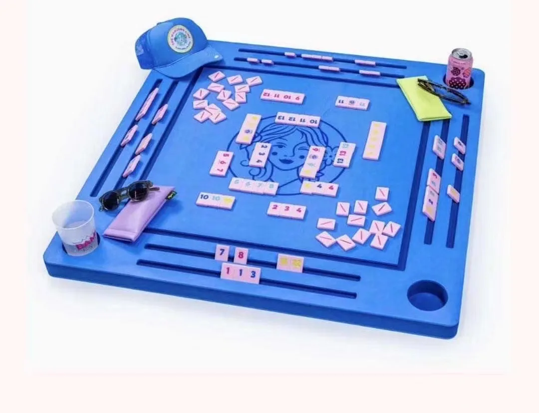 Floating dominoes table game party float durable black and other color foam pool tray with drink holders
