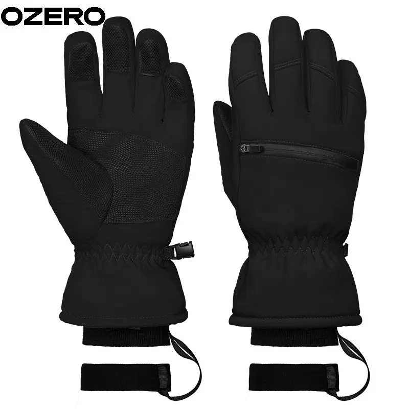 High Quality OZERO Breathable Women Men Girl Leather Winter Gloves Touch Screen