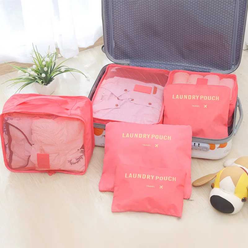 Manufacturers wholesale Korean version 6-piece set luggage storage bag travel organizer bag set