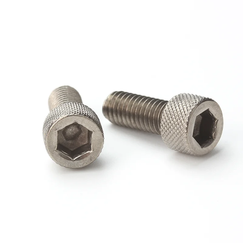 ASME/ANSI B18.3 TA2 Titanium Plain Finish Full Thread Knurled Hex Socket Cap Cheese Head Allen Bolts Screws