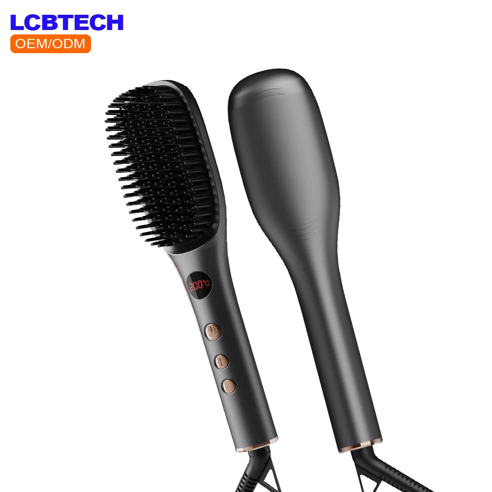 New Electric Curling Hair Straightener Comb Professional Hair Straightener Tourmaline Ceramic Curling Brush Straightening Comb