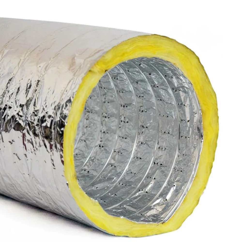Aluminum Insulated Flexible Ducts for HVAC System Ducts/Pipes Fiberglass Reinforced Aluminum Insulated Flexible Ducts